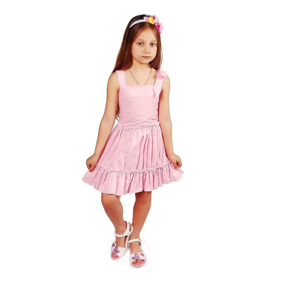 Girls Pink Dress Sleeveless Ruffle Party Casual Sundress Summer Size 5